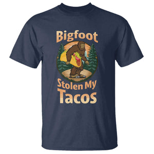Funny Bigfoot Stole My Tacos T Shirt Sasquatch Taco Lover TS12 Navy Print Your Wear