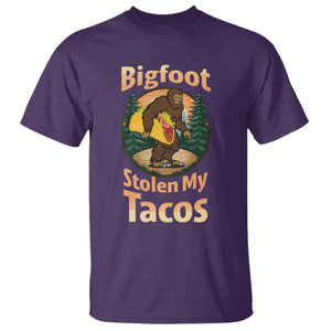 Funny Bigfoot Stole My Tacos T Shirt Sasquatch Taco Lover TS12 Purple Print Your Wear