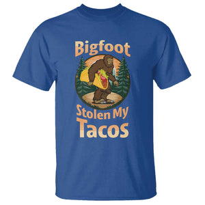 Funny Bigfoot Stole My Tacos T Shirt Sasquatch Taco Lover TS12 Royal Blue Print Your Wear