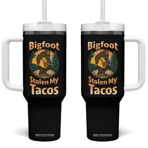 Funny Bigfoot Stole My Tacos Tumbler With Handle Sasquatch Taco Lover TS12 One Size: 40 oz Black Print Your Wear