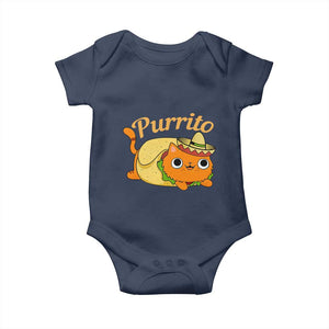 Funny Burrito Lover Gift Baby Onesie Purrito Cat TS12 Navy Print Your Wear