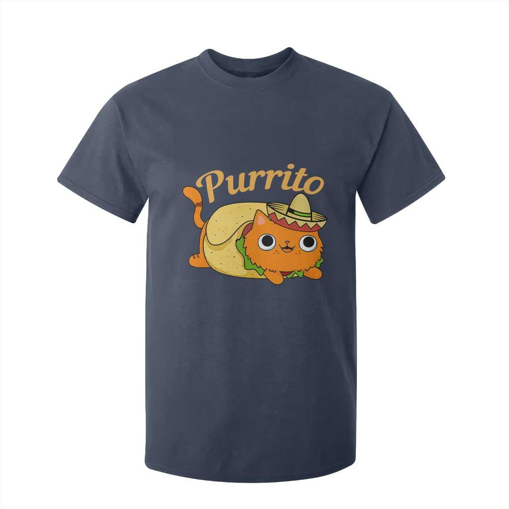 Funny Burrito Lover Gift T Shirt For Kid Purrito Cat TS12 Navy Print Your Wear