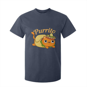 Funny Burrito Lover Gift T Shirt For Kid Purrito Cat TS12 Navy Print Your Wear