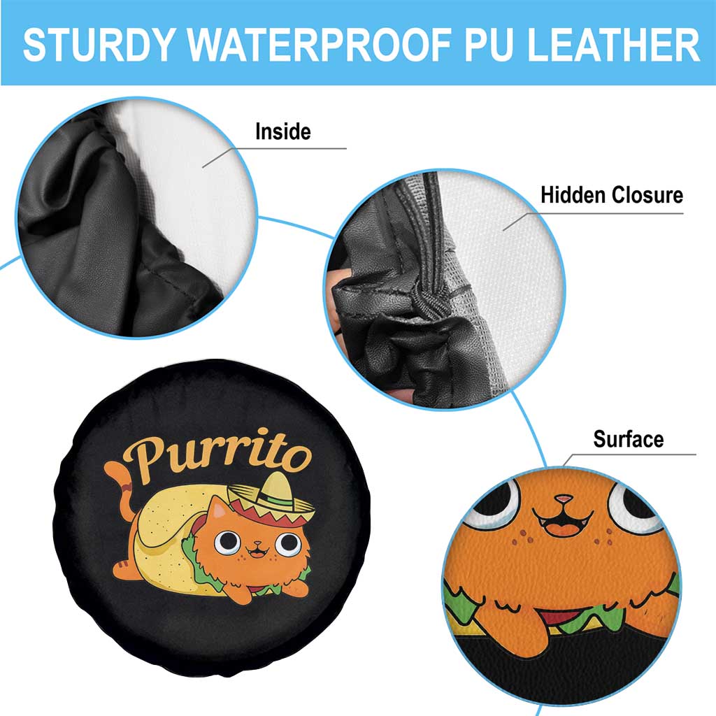 Funny Burrito Lover Gift Spare Tire Cover Purrito Cat TS12 Print Your Wear