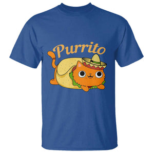 Funny Burrito Lover Gift T Shirt Purrito Cat TS12 Royal Blue Print Your Wear