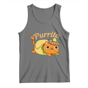 Funny Burrito Lover Gift Tank Top Purrito Cat TS12 Black Heather Print Your Wear