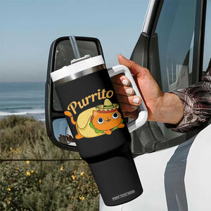 Funny Burrito Lover Gift Tumbler With Handle Purrito Cat TS12 Print Your Wear