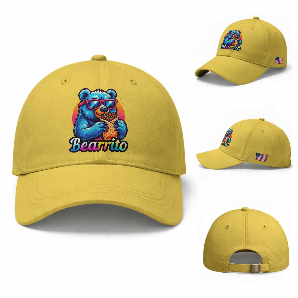 Mexican Food Lover Gift Baseball Cap Funny Bearrito TS12 Baseball Cap Universal Fit Yellow Print Your Wear
