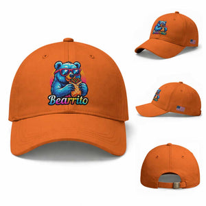 Mexican Food Lover Gift Baseball Cap Funny Bearrito TS12 Baseball Cap Universal Fit Orange Print Your Wear