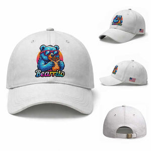Mexican Food Lover Gift Baseball Cap Funny Bearrito TS12 Baseball Cap Universal Fit White Print Your Wear
