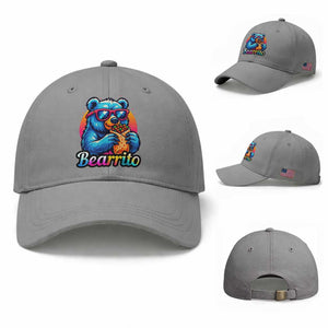 Mexican Food Lover Gift Baseball Cap Funny Bearrito TS12 Baseball Cap Universal Fit Sport Gray Print Your Wear