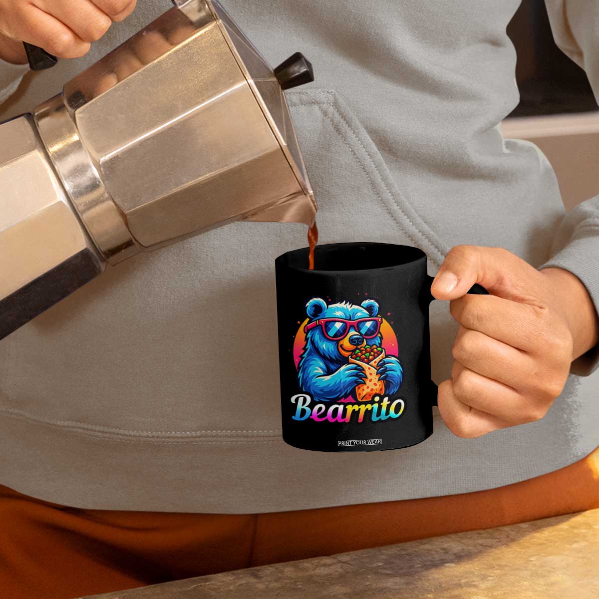 Mexican Food Lover Gift Coffee Mug Funny Bearrito TS12 Print Your Wear