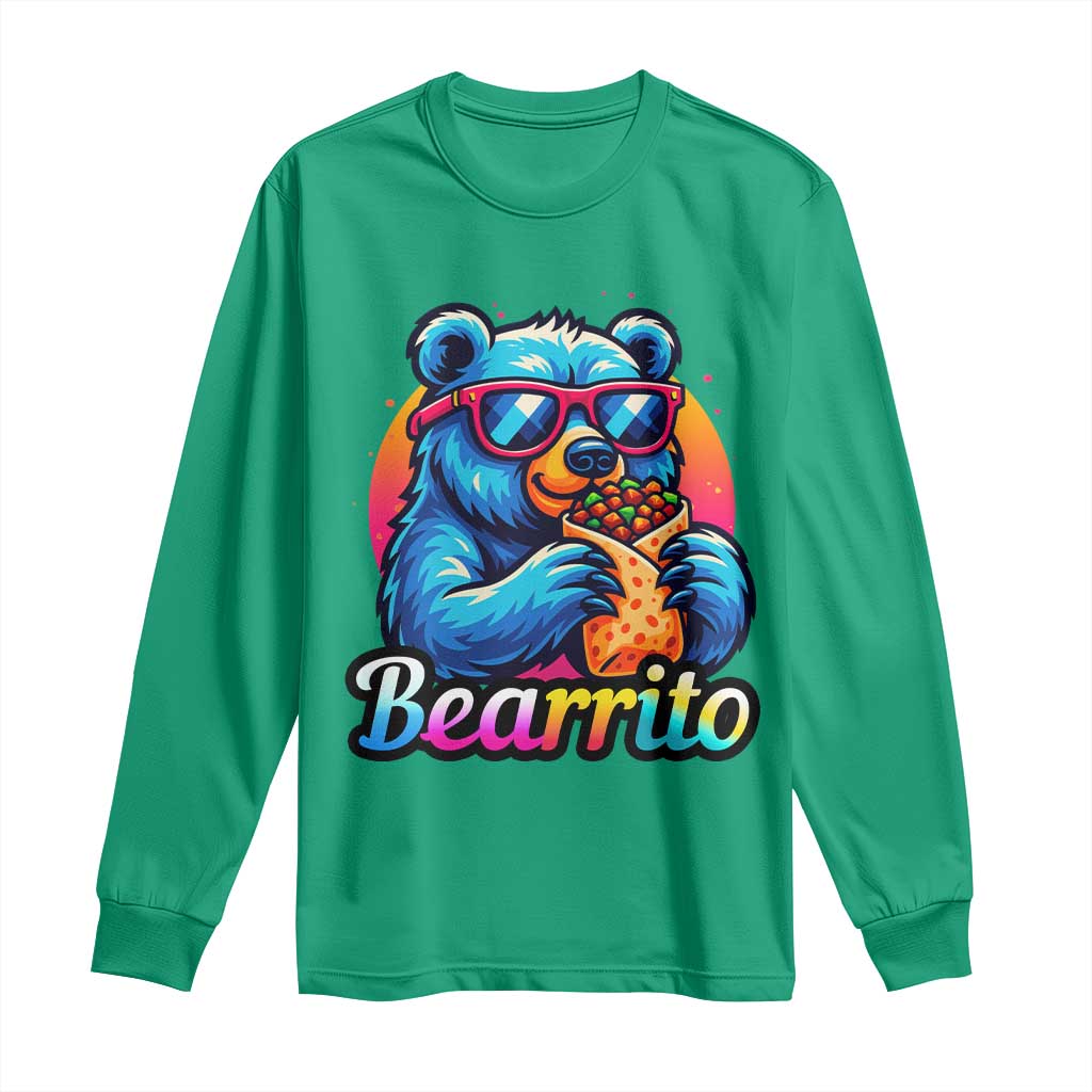 Mexican Food Lover Gift Long Sleeve Shirt Funny Bearrito TS12 Irish Green Print Your Wear