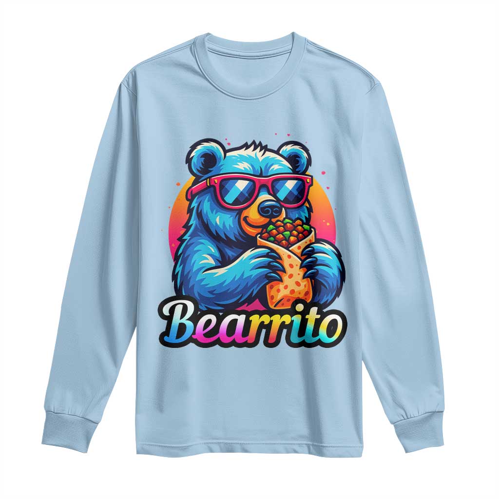 Mexican Food Lover Gift Long Sleeve Shirt Funny Bearrito TS12 Light Blue Print Your Wear