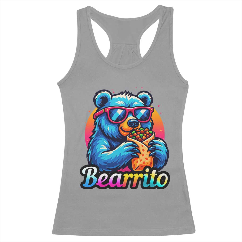 Mexican Food Lover Gift Racerback Tank Top Funny Bearrito TS12 Sport Gray Print Your Wear
