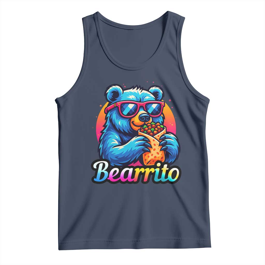 Mexican Food Lover Gift Tank Top Funny Bearrito TS12 Navy Print Your Wear
