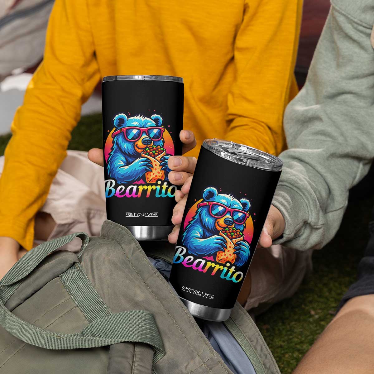 Mexican Food Lover Gift Tumbler Cup Funny Bearrito TS12 Print Your Wear