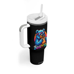 Mexican Food Lover Gift Tumbler With Handle Funny Bearrito TS12 Print Your Wear