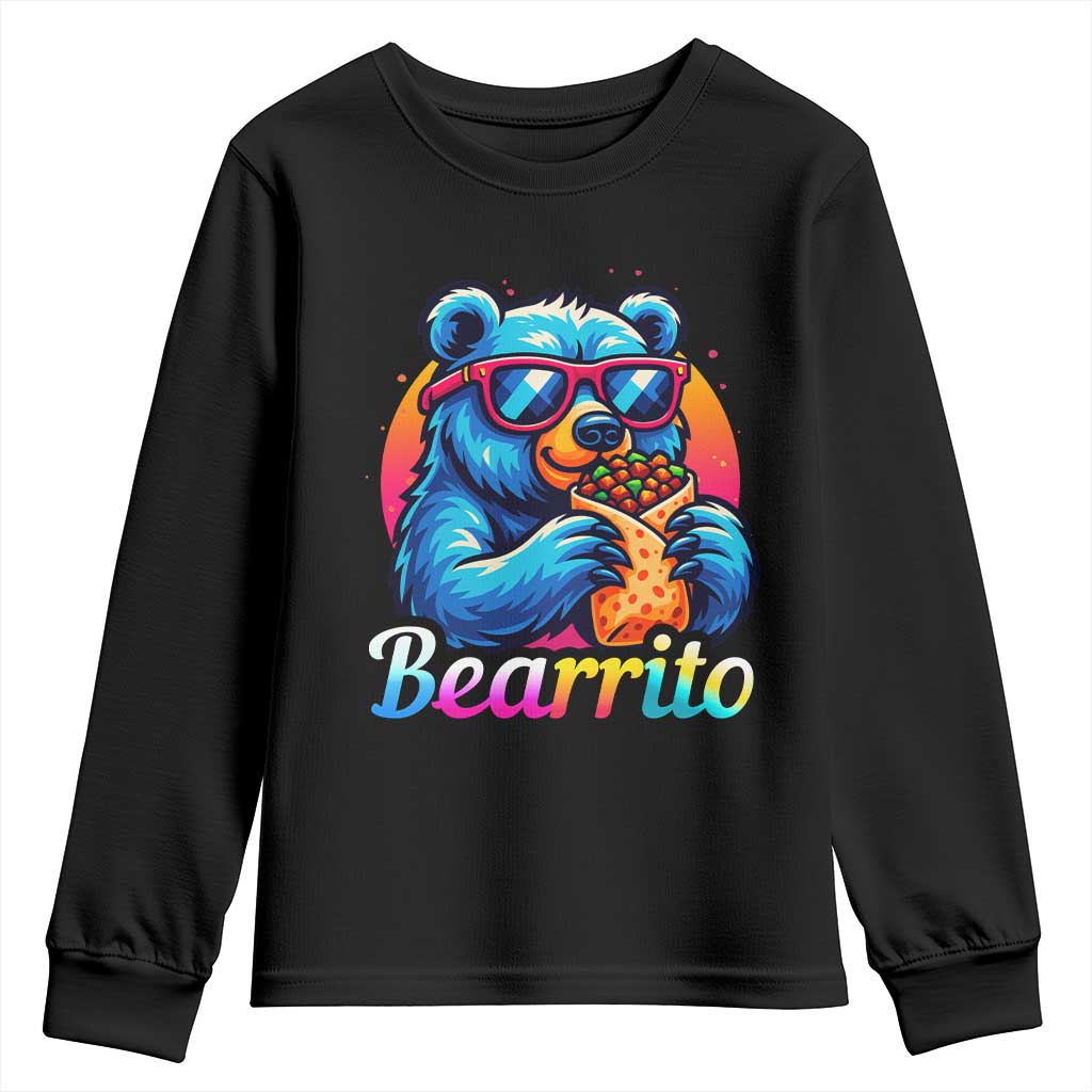Mexican Food Lover Gift Youth Sweatshirt Funny Bearrito TS12 Black Print Your Wear
