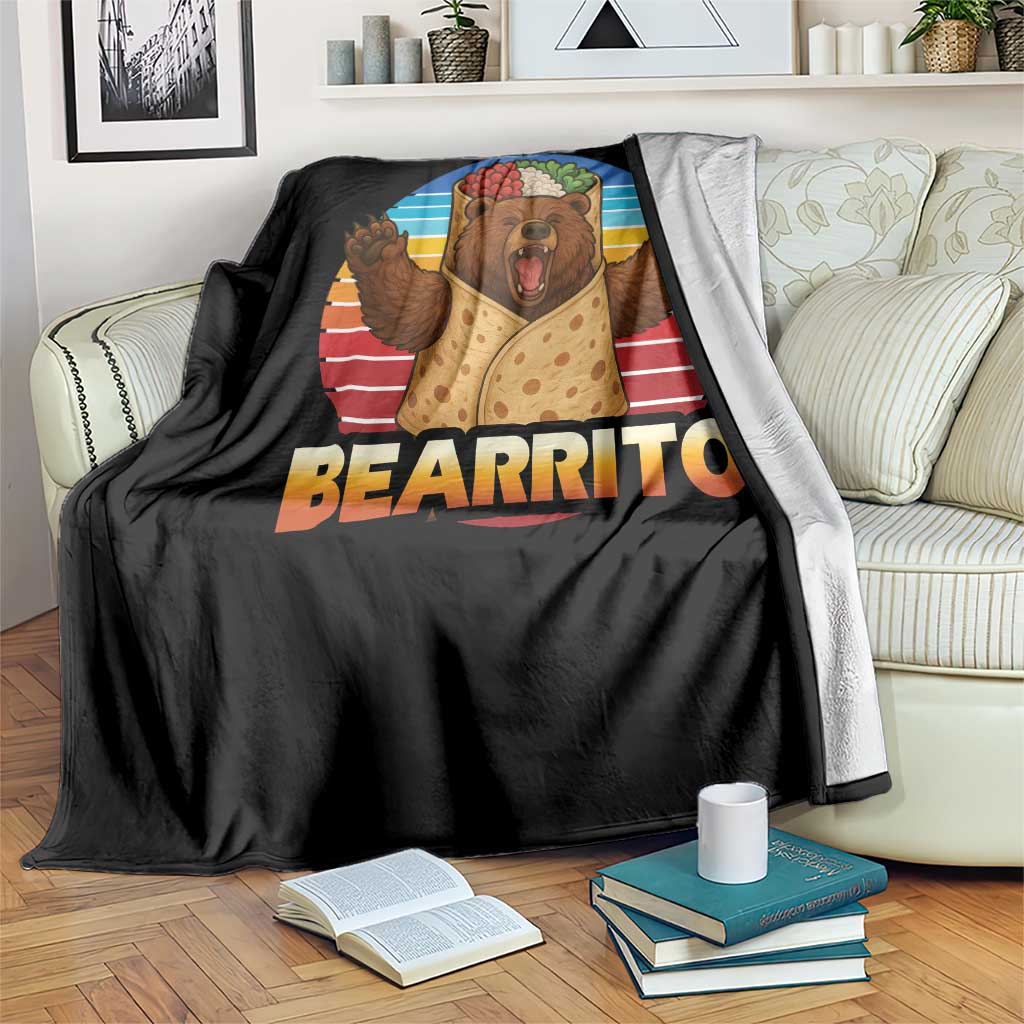 Burrito Lover Gift Throw Blanket Funny Bearrito TS12 Print Your Wear
