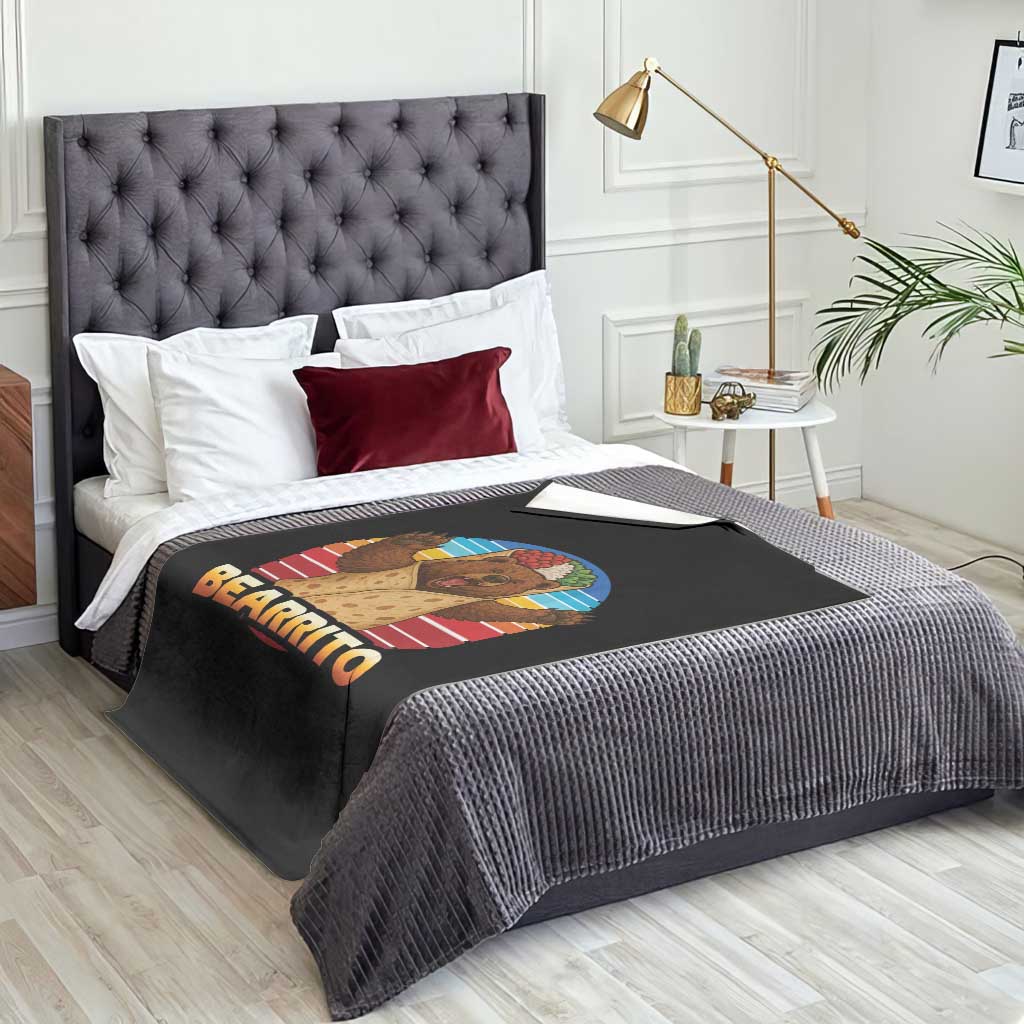 Burrito Lover Gift Throw Blanket Funny Bearrito TS12 Print Your Wear