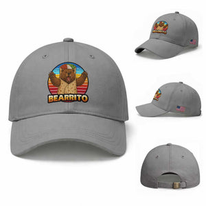 Burrito Lover Gift Baseball Cap Funny Bearrito TS12 Baseball Cap Universal Fit Sport Gray Print Your Wear