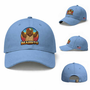 Burrito Lover Gift Baseball Cap Funny Bearrito TS12 Baseball Cap Universal Fit Light Blue Print Your Wear