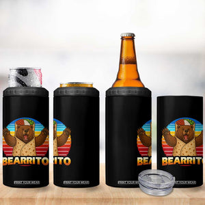 Burrito Lover Gift 4 in 1 Can Cooler Tumbler Funny Bearrito TS12 Print Your Wear