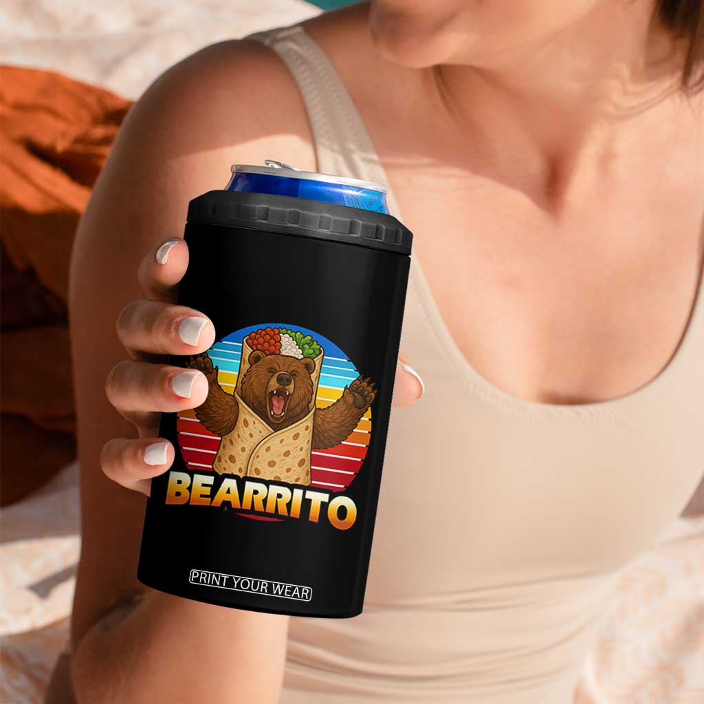 Burrito Lover Gift 4 in 1 Can Cooler Tumbler Funny Bearrito TS12 Print Your Wear