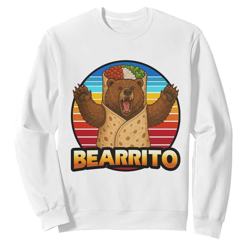 Burrito Lover Gift Sweatshirt Funny Bearrito TS12 White Print Your Wear