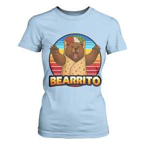 Burrito Lover Gift T Shirt For Women Funny Bearrito TS12 Light Blue Print Your Wear