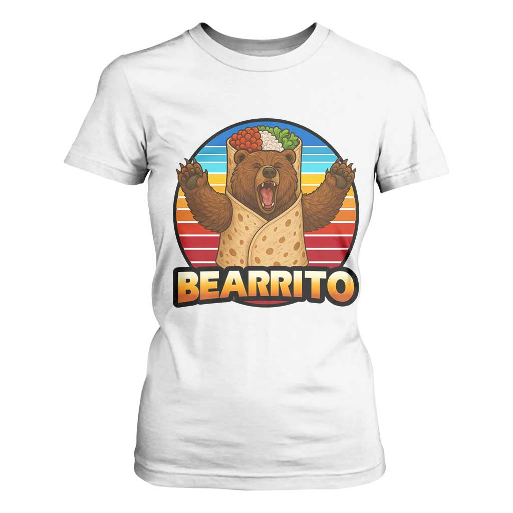 Burrito Lover Gift T Shirt For Women Funny Bearrito TS12 White Print Your Wear