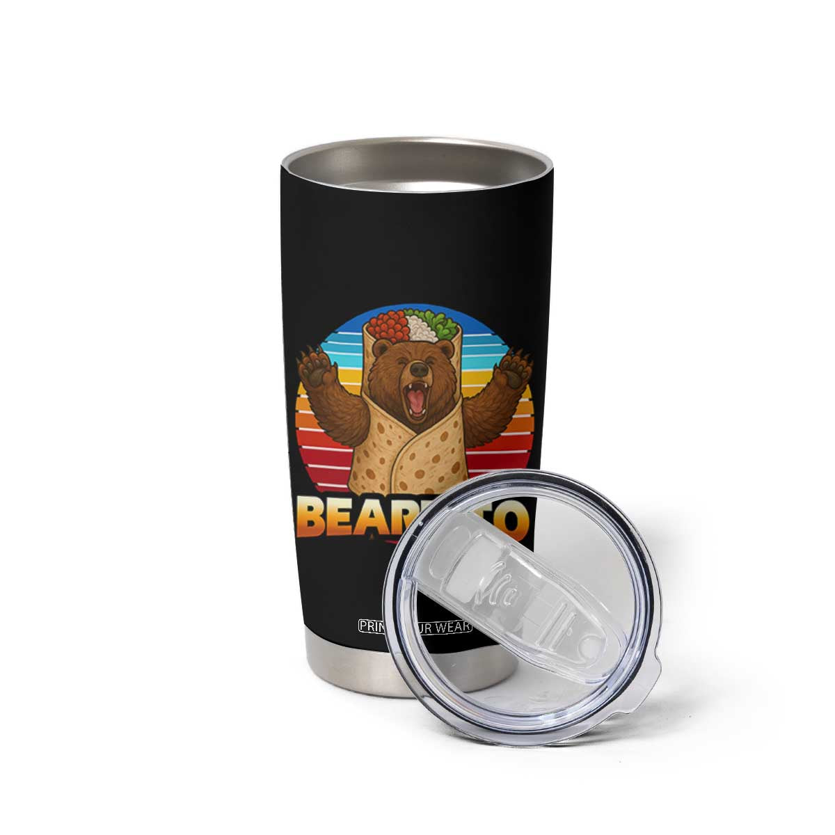 Burrito Lover Gift Tumbler Cup Funny Bearrito TS12 Print Your Wear