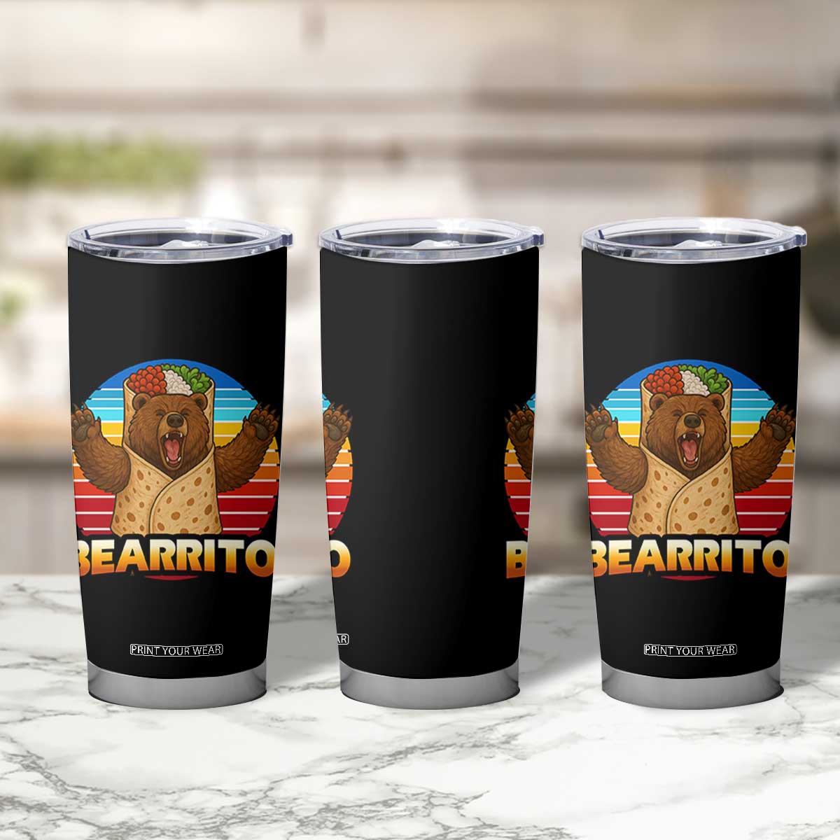 Burrito Lover Gift Tumbler Cup Funny Bearrito TS12 Print Your Wear