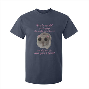 Funny Hamster Meme T Shirt For Kid People Should Stop Expecting Normal Humor Gift TS12 Navy Print Your Wear