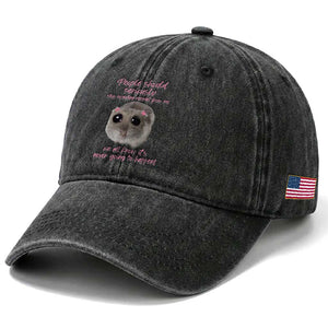 Funny Hamster Meme Washed Cotton Baseball Cap People Should Stop Expecting Normal Humor Gift TS12 Print Your Wear