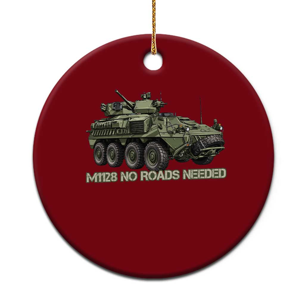 M1128 Military Armored Vehicle Ceramic Ornament No Roads Needed Off Road Combat