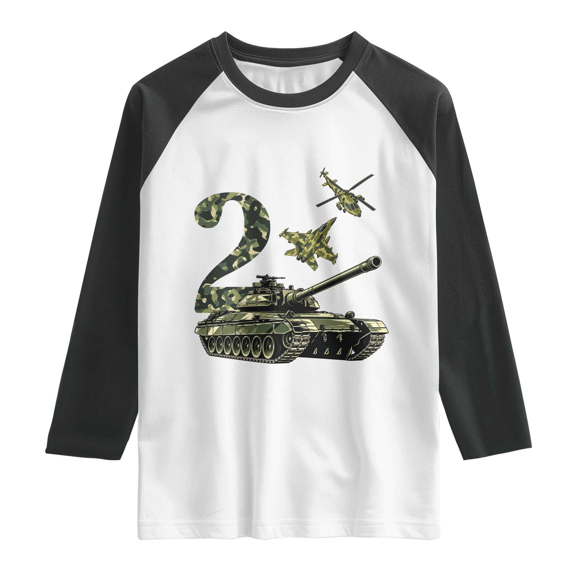 Cute Little Soldier 2nd Birthday Raglan Shirt Camo Tank Tiny Trooper Party