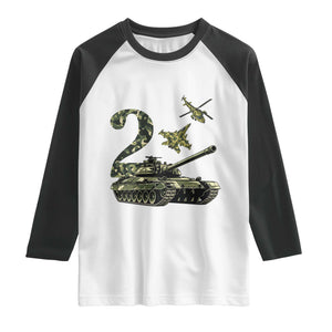 Cute Little Soldier 2nd Birthday Raglan Shirt Camo Tank Tiny Trooper Party