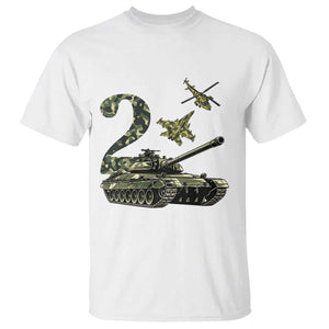 Cute Little Soldier 2nd Birthday T Shirt Camo Tank Tiny Trooper Party