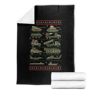 Military Vehicles Christmas Throw Blanket Vintage Army Holiday Xmas Style