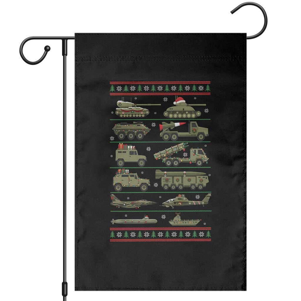 Military Vehicles Christmas Garden Flag Vintage Army Holiday Xmas Style
