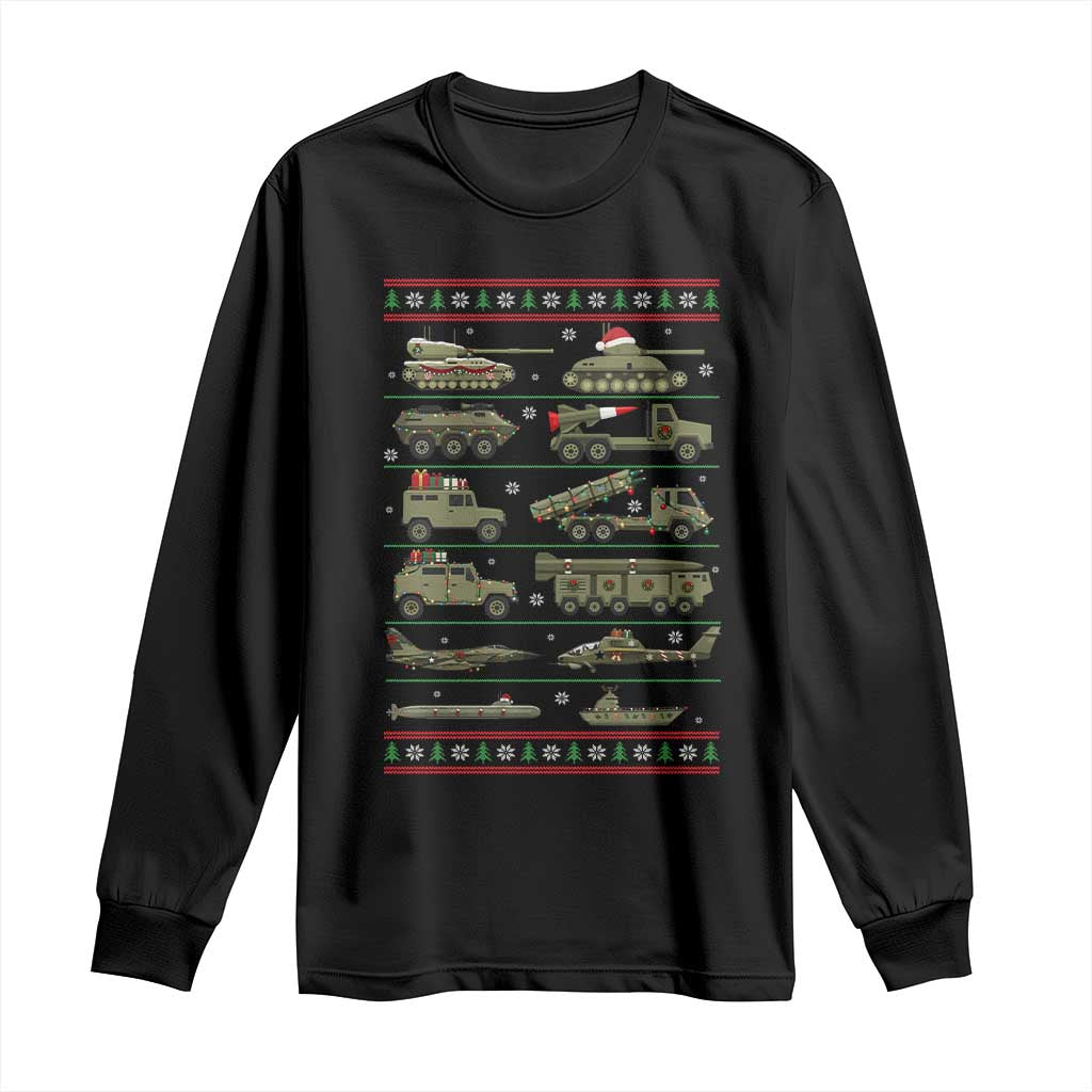 Military Vehicles Christmas Long Sleeve Shirt Vintage Army Holiday Xmas Style