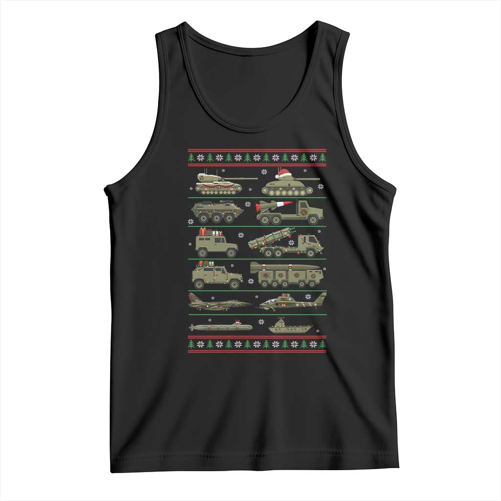 Military Vehicles Christmas Tank Top Vintage Army Holiday Xmas Style