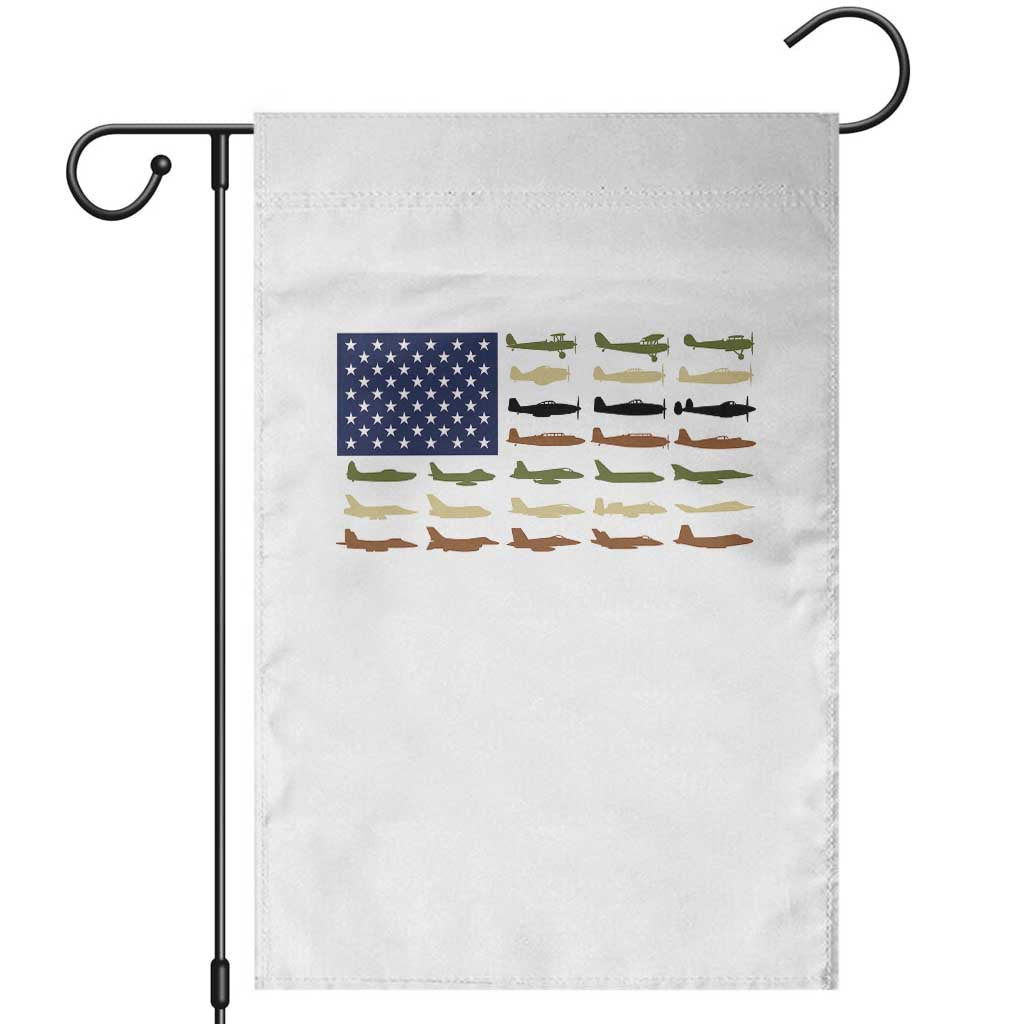 Patriotic Aviation Veteran Garden Flag American Flag Military Aircraft
