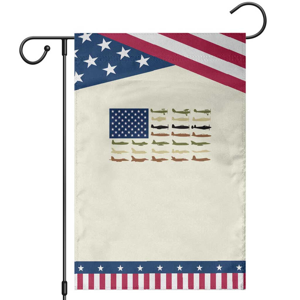 Aviation Veteran Patriotic Garden Flag American Flag Military Aircraft