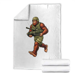 Funny Bigfoot Military Throw Blanket Tactical Gift For Cryptid Army