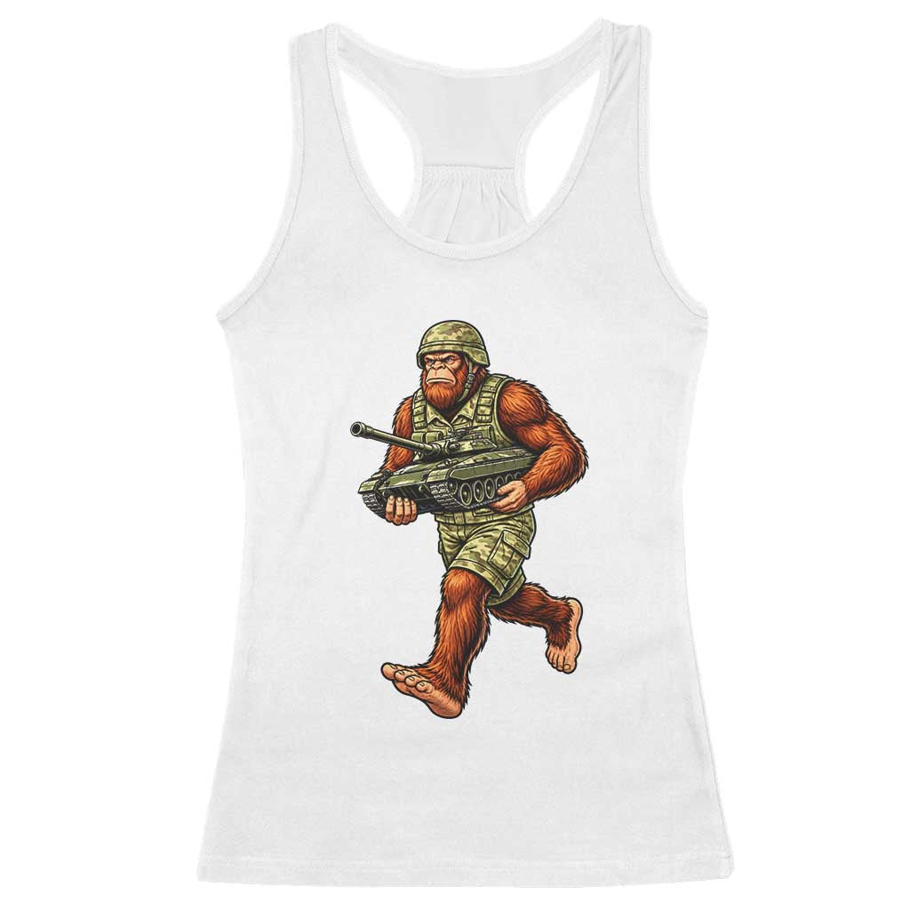 Funny Bigfoot Military Racerback Tank Top Tactical Gift For Cryptid Army