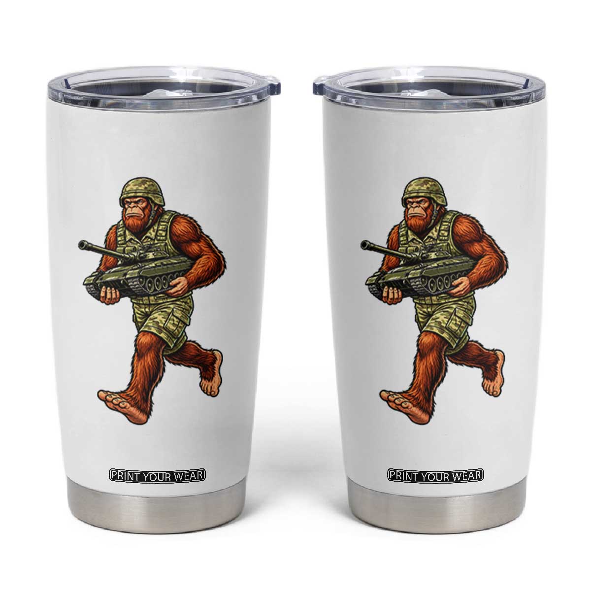 Funny Bigfoot Military Tumbler Cup Tactical Gift For Cryptid Army