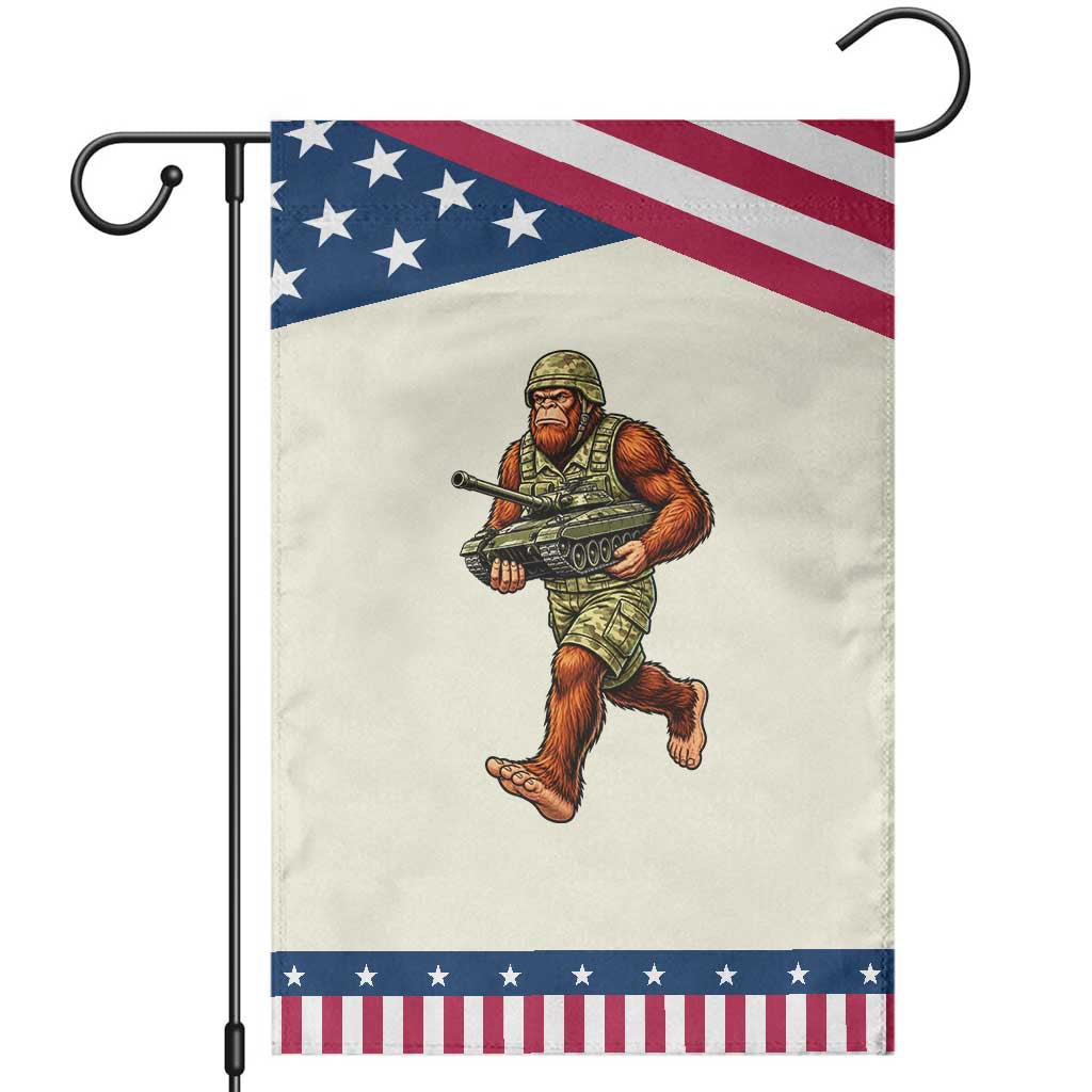 Funny Bigfoot Military Patriotic Garden Flag Tactical Gift For Cryptid Army